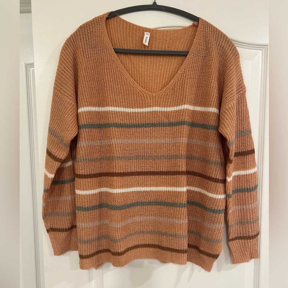 EUC Wishlist Stripe V-Neck Knit Sweater